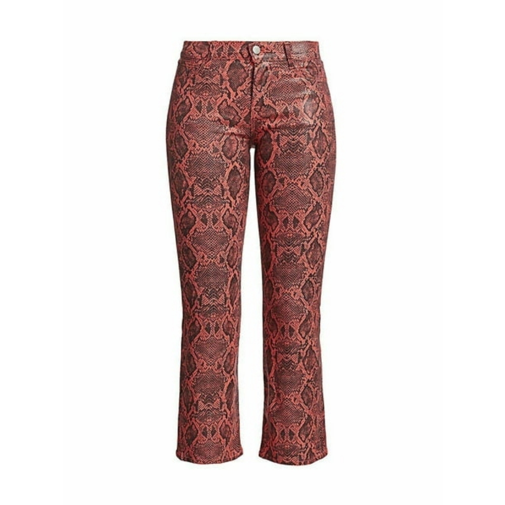 J Brand Selena Snakeskin Print Crop Bootcut Jeans Coated Kalani Boa Size 29 - Picture 6 of 12